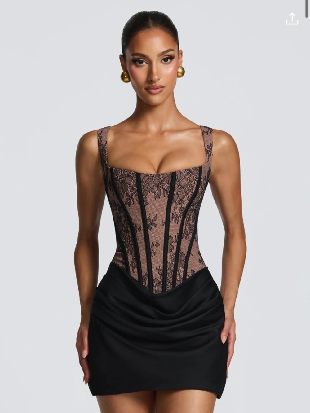 BABYBOO Cornelia lace black mini dress